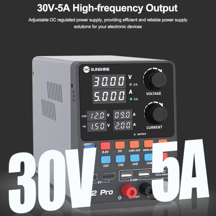 SUNSHINE P2 Pro Regulador CC 0-30V Fuente de laboratorio