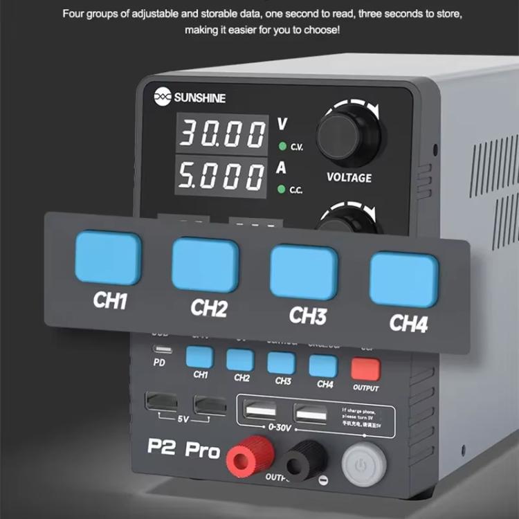 SUNSHINE P2 Pro Regulador CC 0-30V Fuente de laboratorio