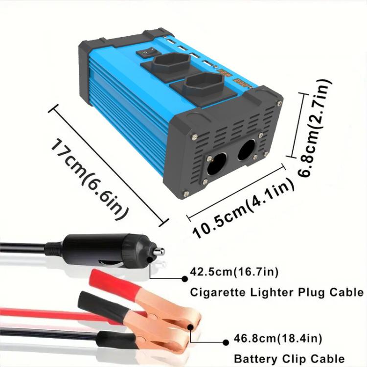 Gurxun Inversor Onda Cuadrada Modificado LCD 220V CA
