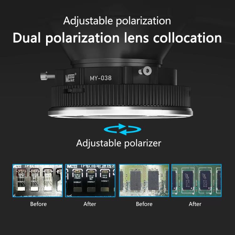 LumiFix ML96 Microscopio Teléfono Anillo LED Polarizado