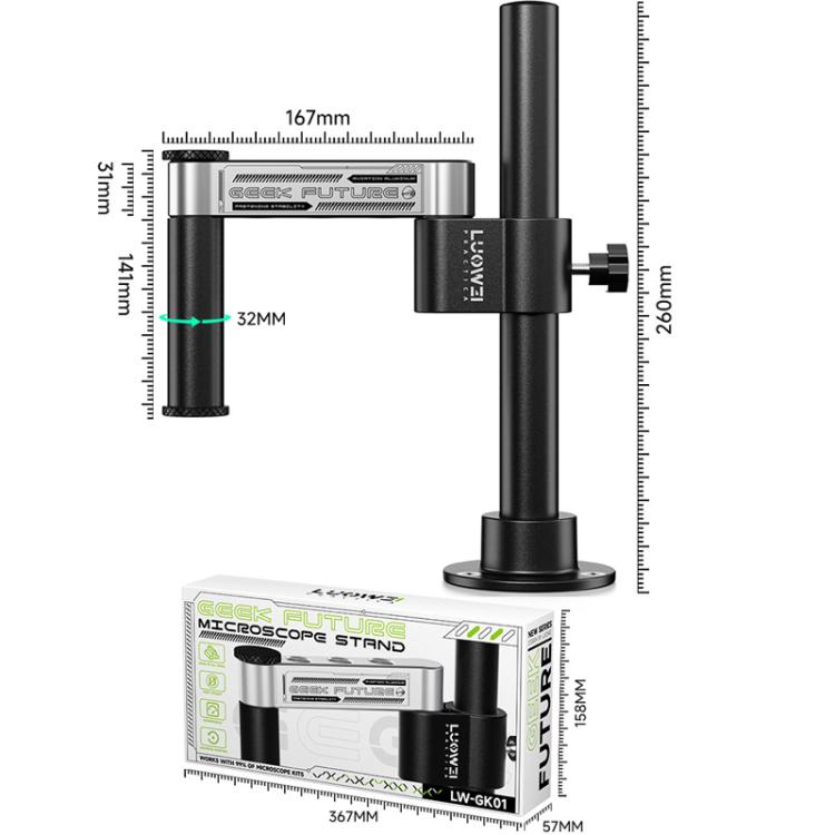 TechFix 32mm Soporte Microscopio Brazo Giratorio 360