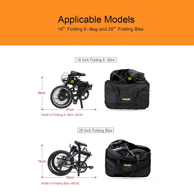 Rhinowalk 16a20in Bolsa Carga Bicicleta Plegable Doble Capa