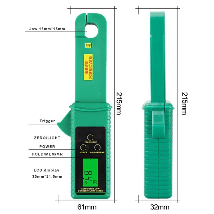 DUOYI Pinza Corriente Fuga Auto DC Tester DeteccionCAyCC