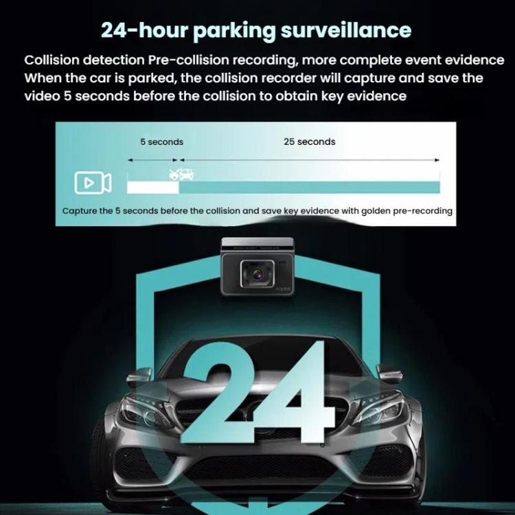 Anytek T2 PRO Dash Cam 2K Frontal Oculta 3Inch Grabación Dual Trasera
