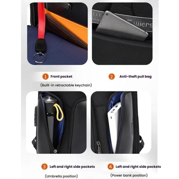 Wiersaam WY1200 Mochila De Negocios Antirrobo Para Hombre