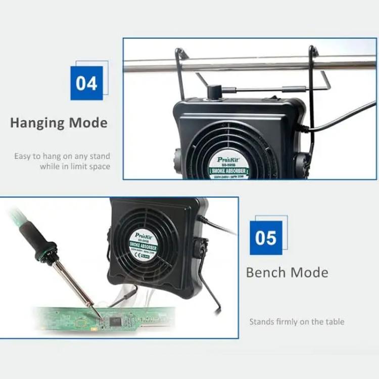 ProsKit SS-595H Soldering Fume Extractor Doble Soplo y Succión