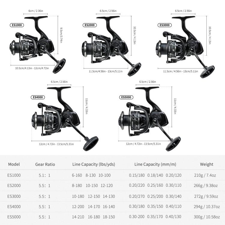 Frontier Road Runner Fishing Reel Spinning Aluminio Ligero