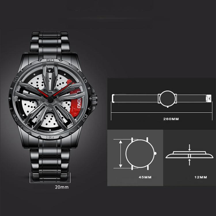 BINBOND D001 Reloj Rueda Giratoria 3D Cuarzo Clásico
