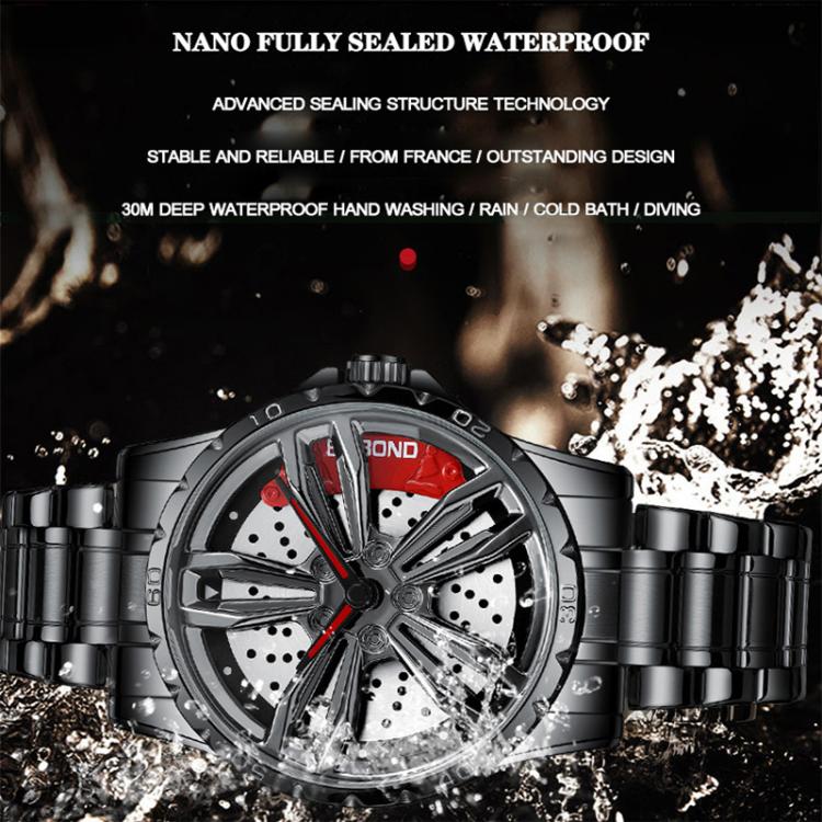 BINBOND D001 Reloj Rueda Giratoria 3D Cuarzo Clásico