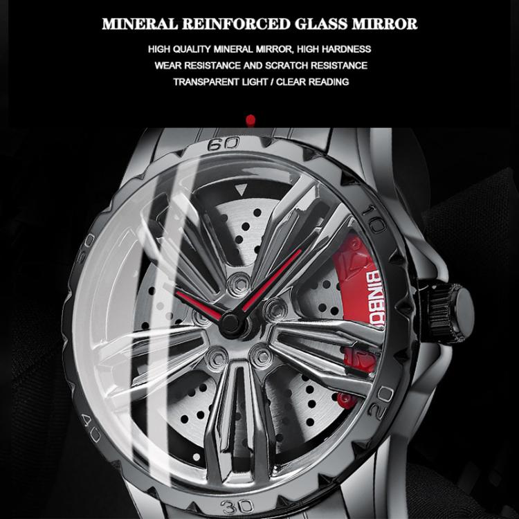BINBOND D001 Reloj Rueda Giratoria 3D Cuarzo Clásico