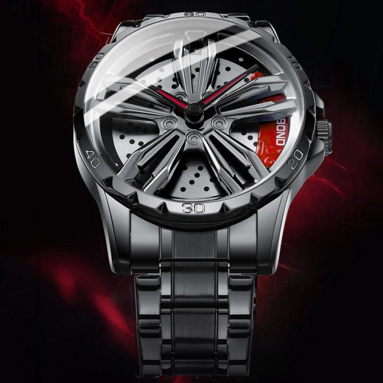 BINBOND D001 Reloj Rueda Giratoria 3D Cuarzo Clásico