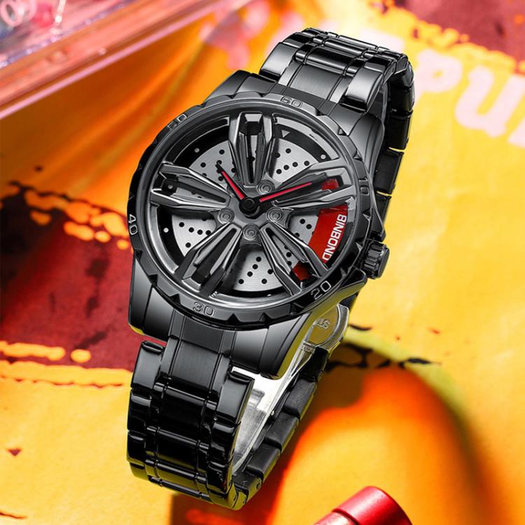 BINBOND D001 Reloj Rueda Giratoria 3D Cuarzo Clásico