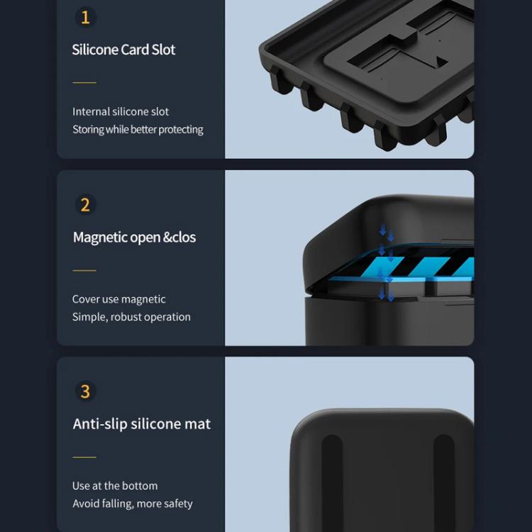 Telesin GoPro HERO13 Black Estuche Cargador 3 Ranuras