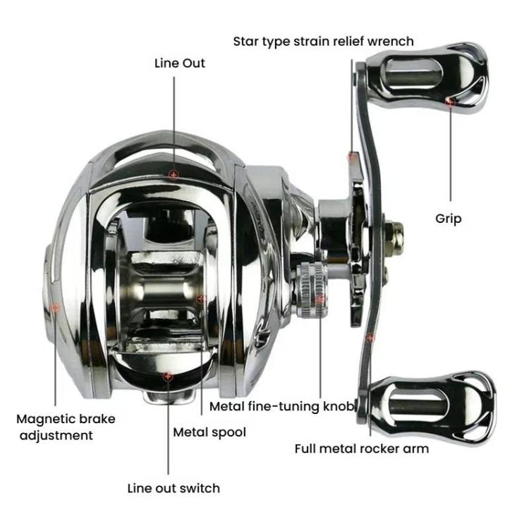 EQM Carrete Baitcasting 6.3:1 Para Agua Dulce Y Salada