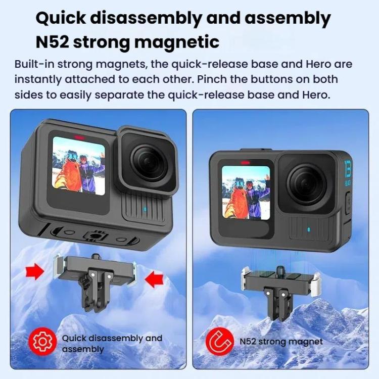 GoPro HERO13 Black HEPAIL AC67 Magnetic Quick Release Base