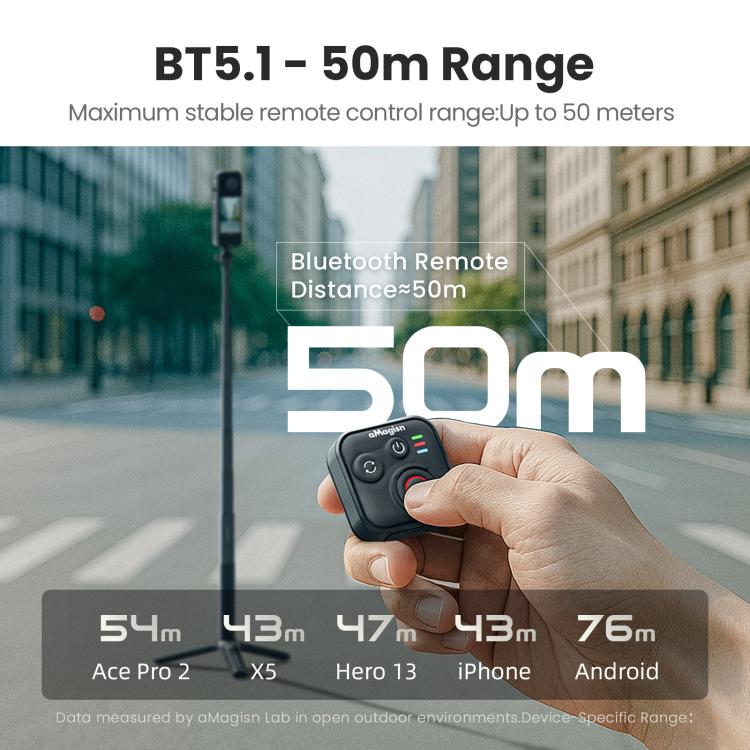 AMagisn Remoto Bluetooth 50m Para Insta360 GoPro Cámaras