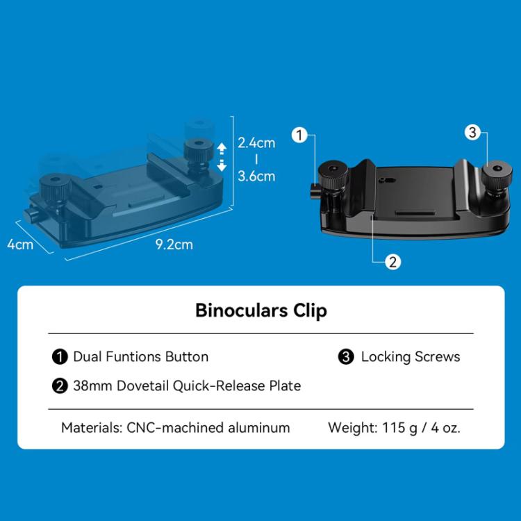 APEXEL BinoClamp Pro Montaje Binoculares 360 Grados