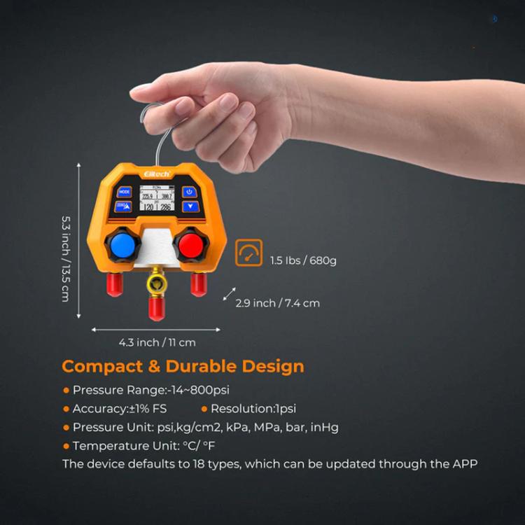 Elitech DMG-2SE Manómetro Digital HVAC Alta Precisión