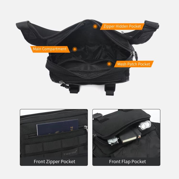 Tigernu Hombre Bolsa de Pecho Impermeable Bandolera