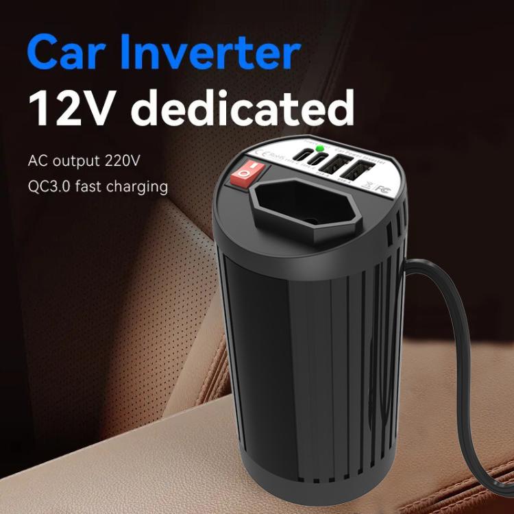 Gurxun 200W Car Inverter Modified Wave Dual USB Type C