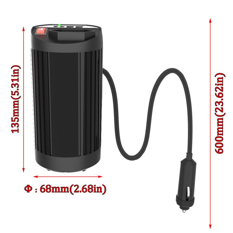 Gurxun 200W Car Inverter Modified Wave Dual USB Type C