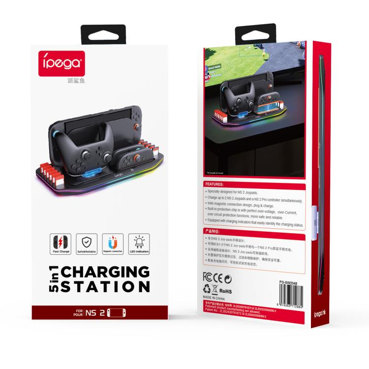 Ipega Switch 2 Dock Cargador Tres Ranuras Joy Con Pro