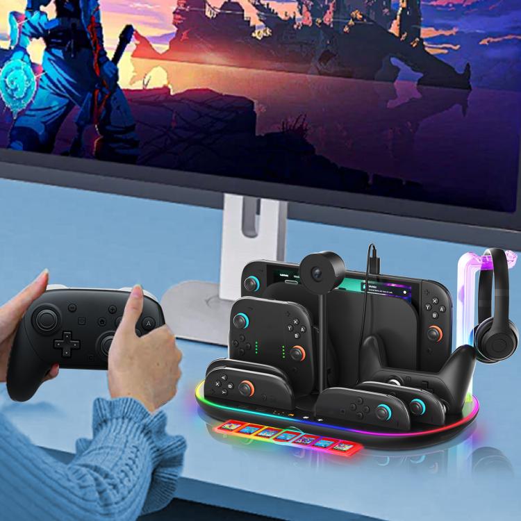 JYS NS2322 Base de Carga Nintendo Switch 2 RGB Iluminada