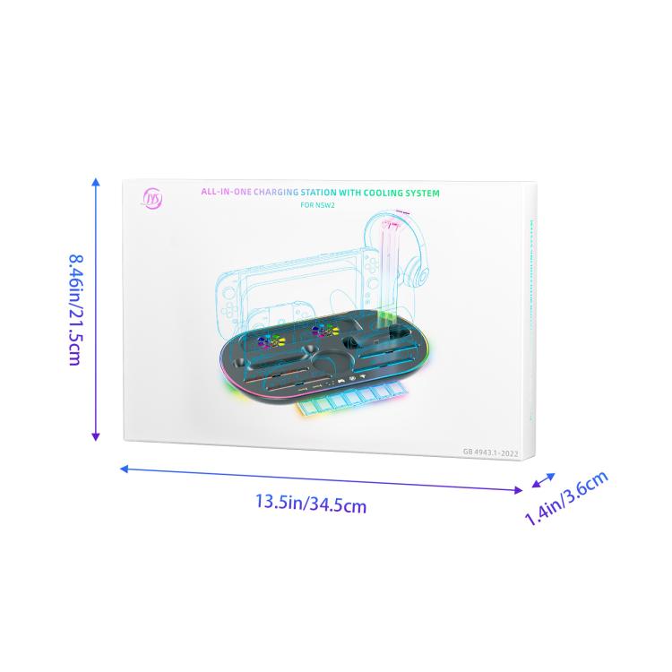 JYS NS2322 Base de Carga Nintendo Switch 2 RGB Iluminada