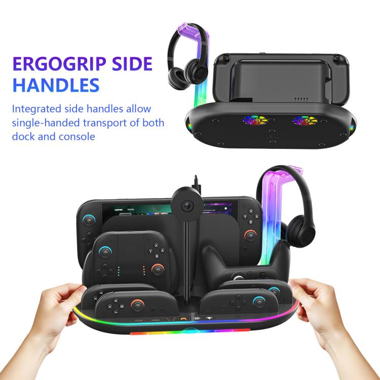 JYS NS2322 Base de Carga Nintendo Switch 2 RGB Iluminada