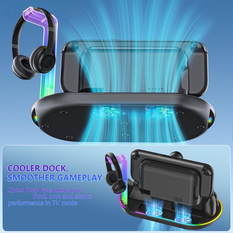 JYS NS2322 Base de Carga Nintendo Switch 2 RGB Iluminada
