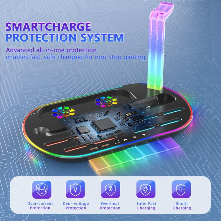 JYS NS2322 Base de Carga Nintendo Switch 2 RGB Iluminada