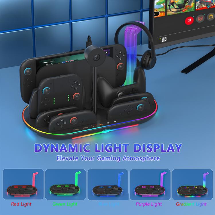 JYS NS2322 Base de Carga Nintendo Switch 2 RGB Iluminada
