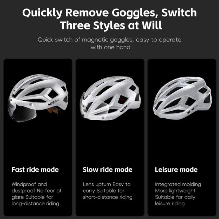 WEST BIKING Casco Ciclismo Unisex Visor Magnético Ligero
