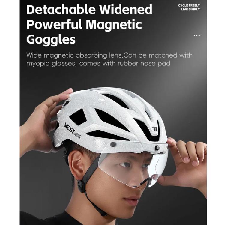 WEST BIKING Casco Ciclismo Unisex Visor Magnético Ligero