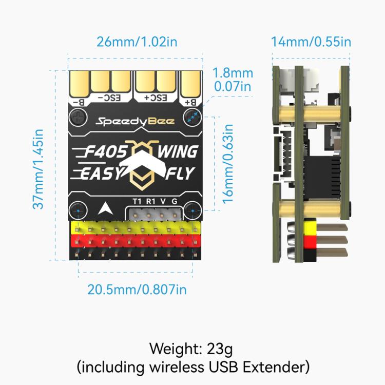 SpeedyBee F405 WING MINI Controlador De Vuelo Compacto