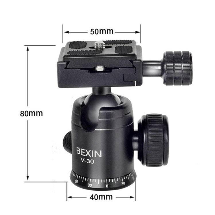 BEXIN Cabeza de Bola 30mm Trípode 360 Grados Fotografía