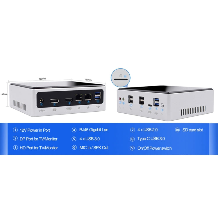 Hystou M3 Mini PC 32GB+1TB Windows Linux Core I7 Rápido by HYSTOU