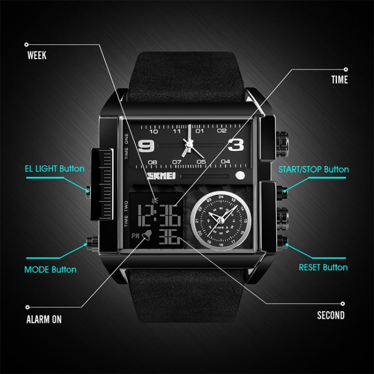 Skmei 1391 Reloj Digital de Negocios Impermeable 30 m