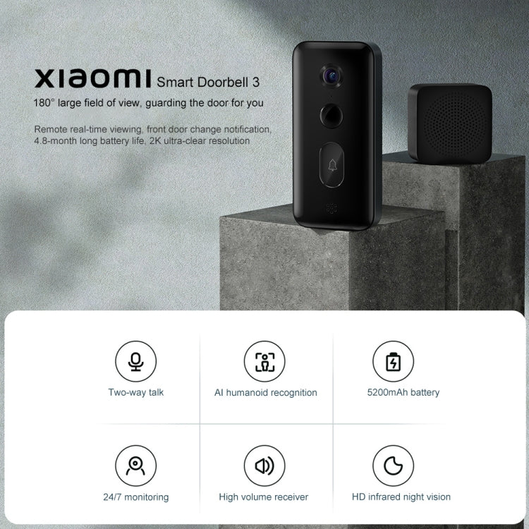 Xiaomi Timbre Inteligente 3 Original 2K Visión Nocturna