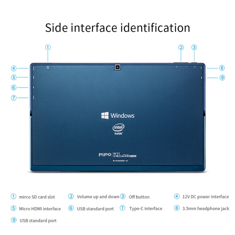 PiPO W11 2 en 1 Tablet PC, 11.6 Pulgadas, 8GB+128GB, Bluetooth 5.1