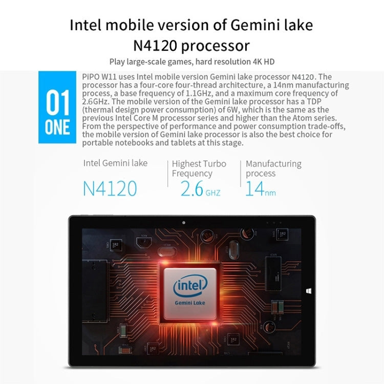 PiPO W11 2 en 1 Tablet PC, 11.6 pulgadas, 8GB+128GB, WiFi 5G