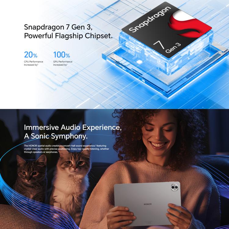 Honor Pad 10 Pro Tableta WiFi 12.1 Pulgadas 12GB+512GB Snapdragon 7 Gen3 Pantalla 2560x1600