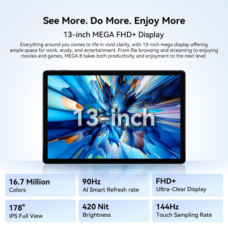 Blackview MEGA 8 Tableta 12GB+256GB 13 Pulgadas 4G Versión Global by Blackview
