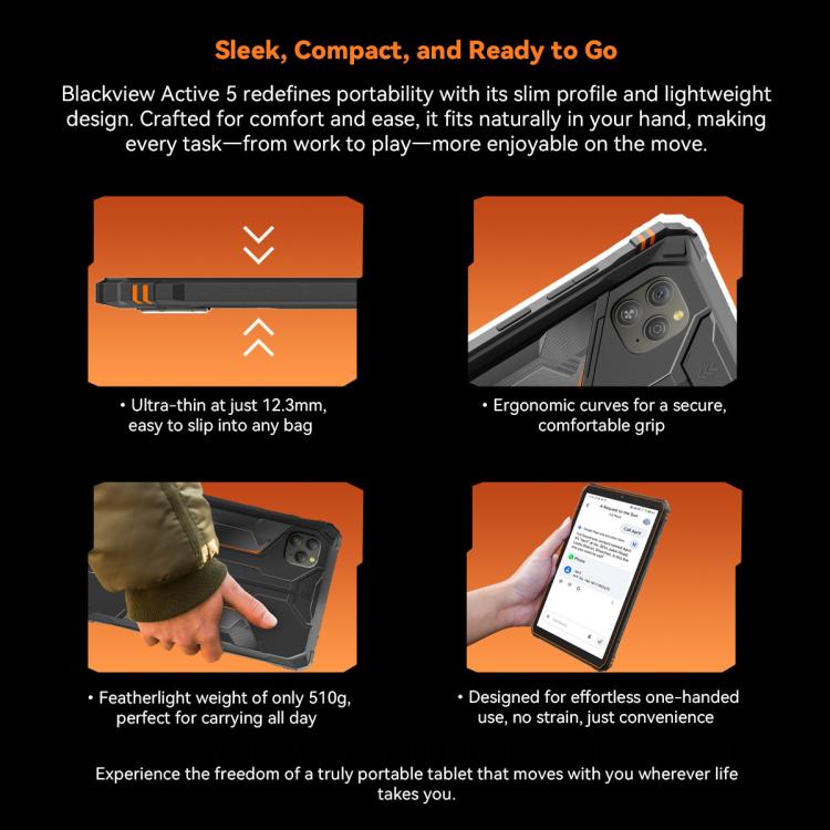Blackview Active 5 Tablet 8GB+128GB 4G Rugged Android 14