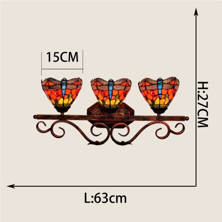 YWXLight Libélula Tres Cabezas Lámpara de Pared Retro