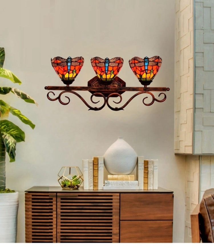 YWXLight Libélula Tres Cabezas Lámpara de Pared Retro