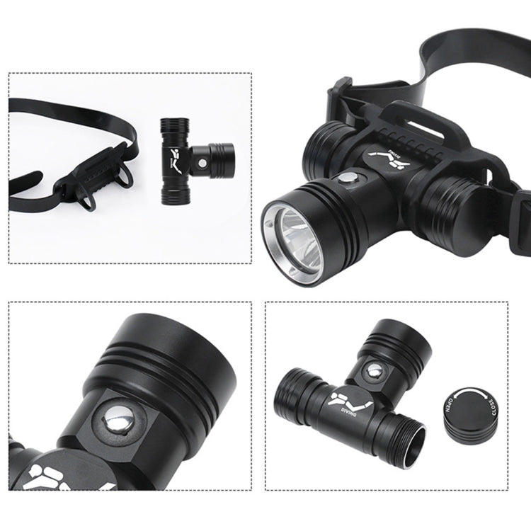 YWXLight Linterna de Buceo 60m Indicador de Batería