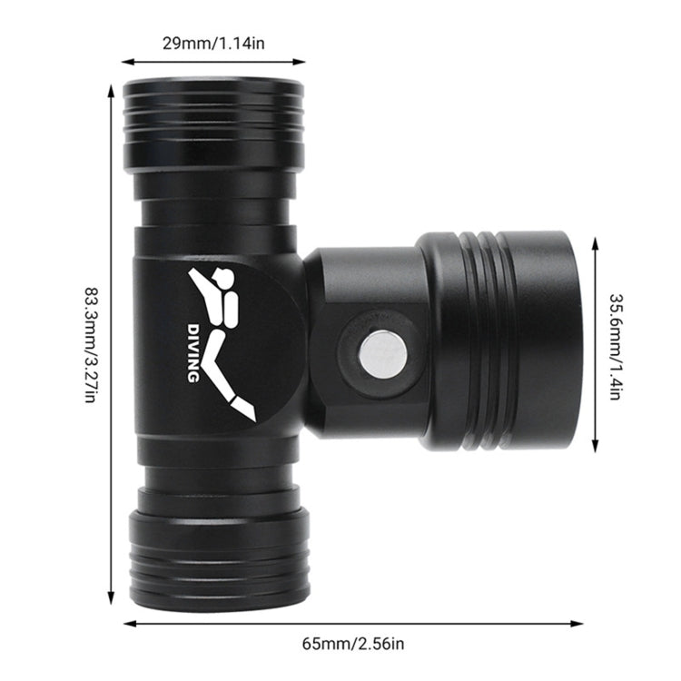 YWXLight Linterna de Buceo 60m Indicador de Batería