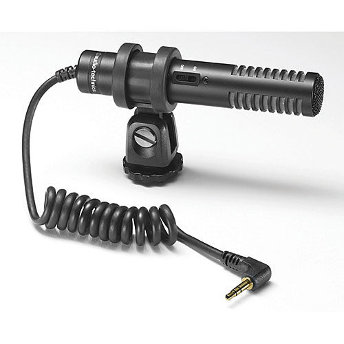 Audio-Technica Pro-24CM Micrófono Estéreo Para Cámaras Con Montura Batería Y Paraviento
