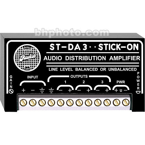 RDL ST-DA3 Amplificador de distribución de línea 1 x 3 salidas balanceadas o no balanceadas